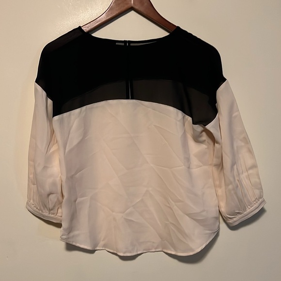 Women’s Ann Taylor sheer color block business casual blouse size X SMALL PETITE - Picture 5 of 5